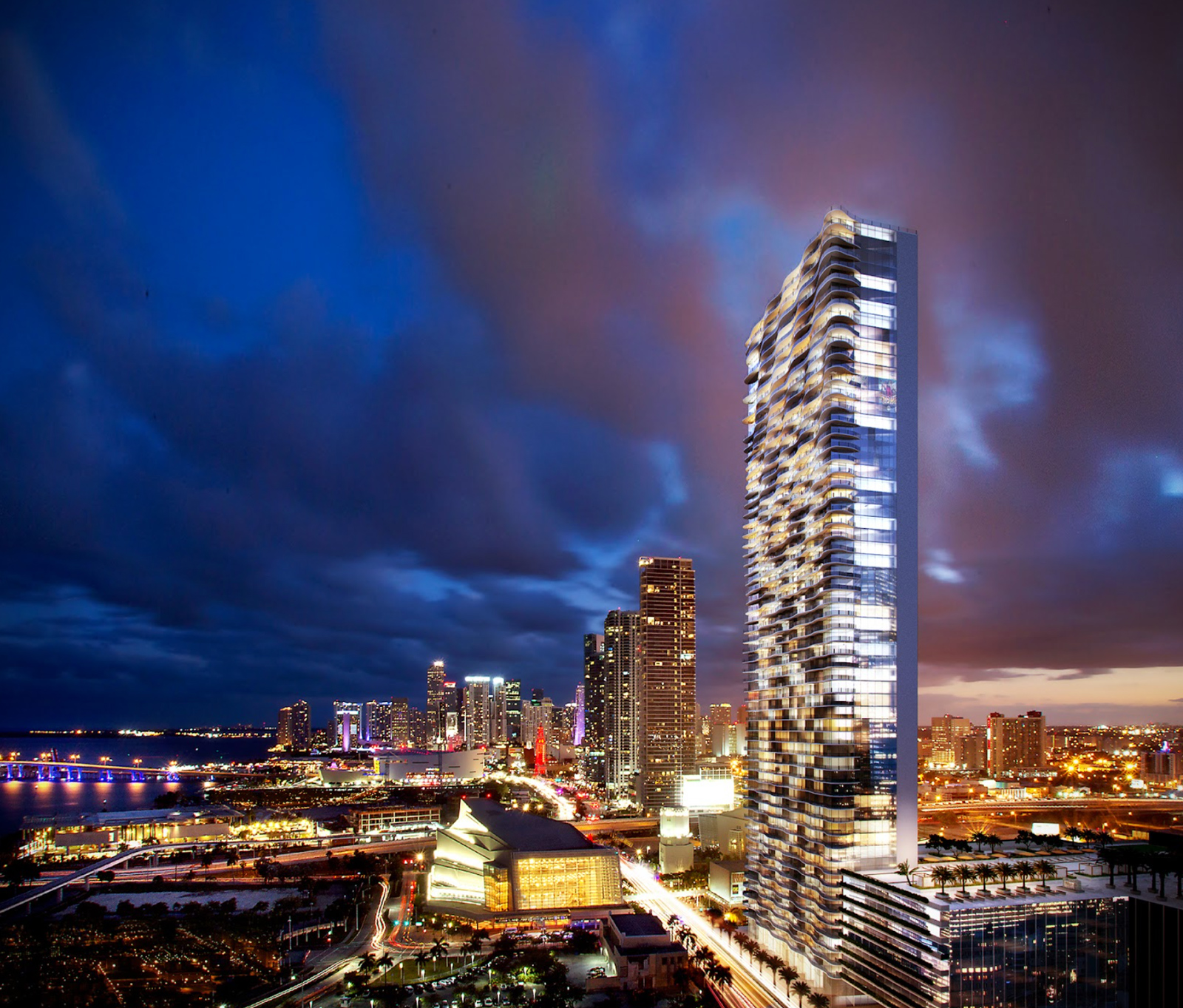 Contemporary high-rise architecture in Downtown Miami